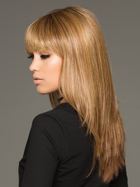 straight blonde wig with bangs
