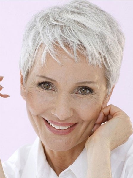 Older Ladies Pixie Cut Grey Hair Wig, Pixie Wigs, Capless Wigs, Grey ...